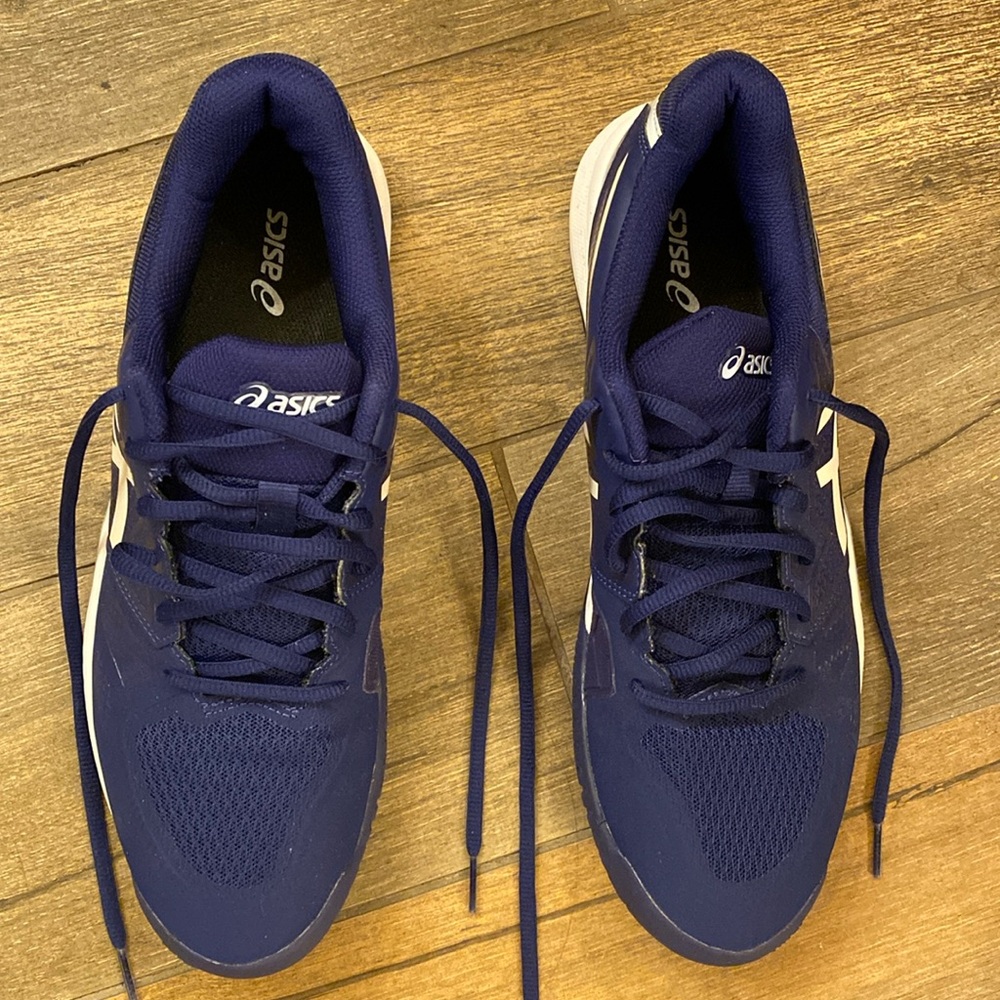 ASICS Men's Navy and White Athletic Shoes